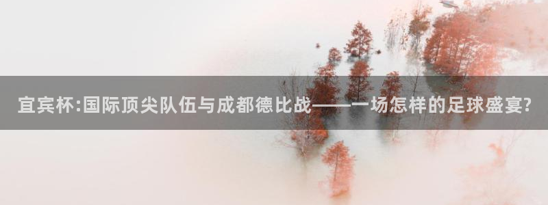  宜宾杯:国际顶尖队伍与成都德比战——一场怎样的足球盛宴?